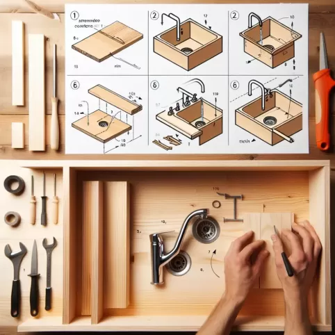 jak zamontować drewniany blat pod umywalkę