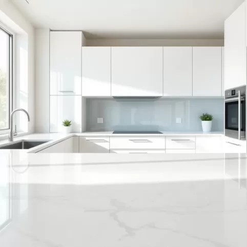 Jaki blat do białej kuchni z połyskiem